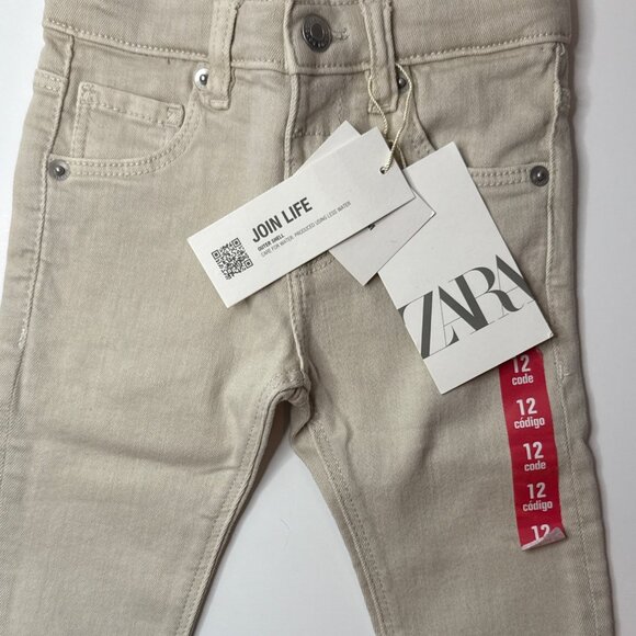 NWT Zara Baby Beige Slim Denim Jeans 9-12 Months Casual Fall Winter Unisex - Picture 5 of 5